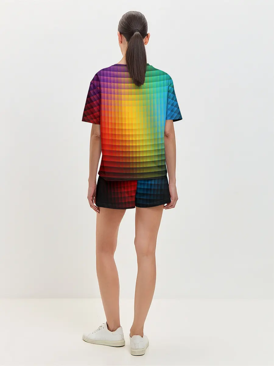 Женская пижама с шортами / Радужный градиент