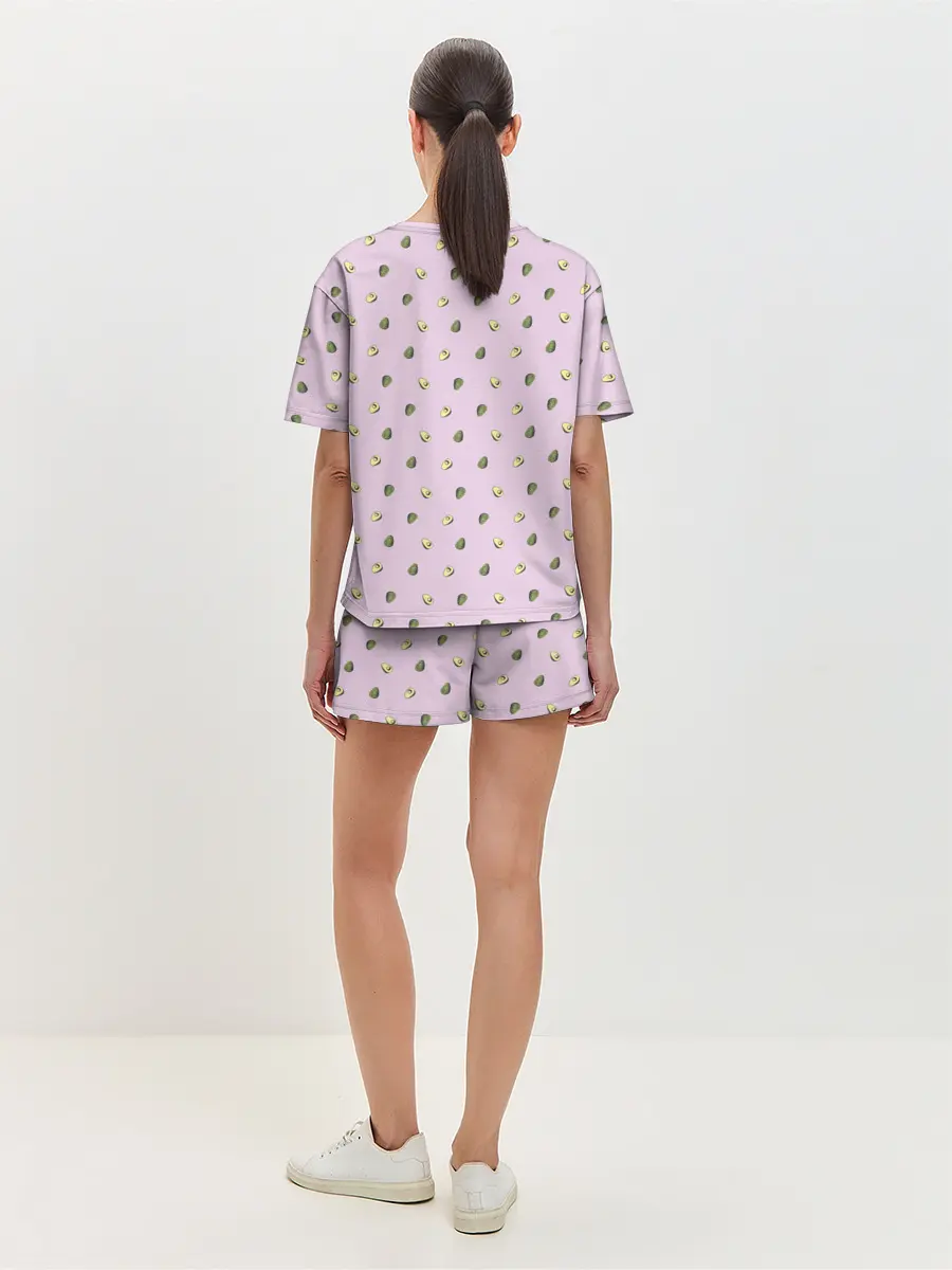 Женская пижама с шортами / Авокадо Кот