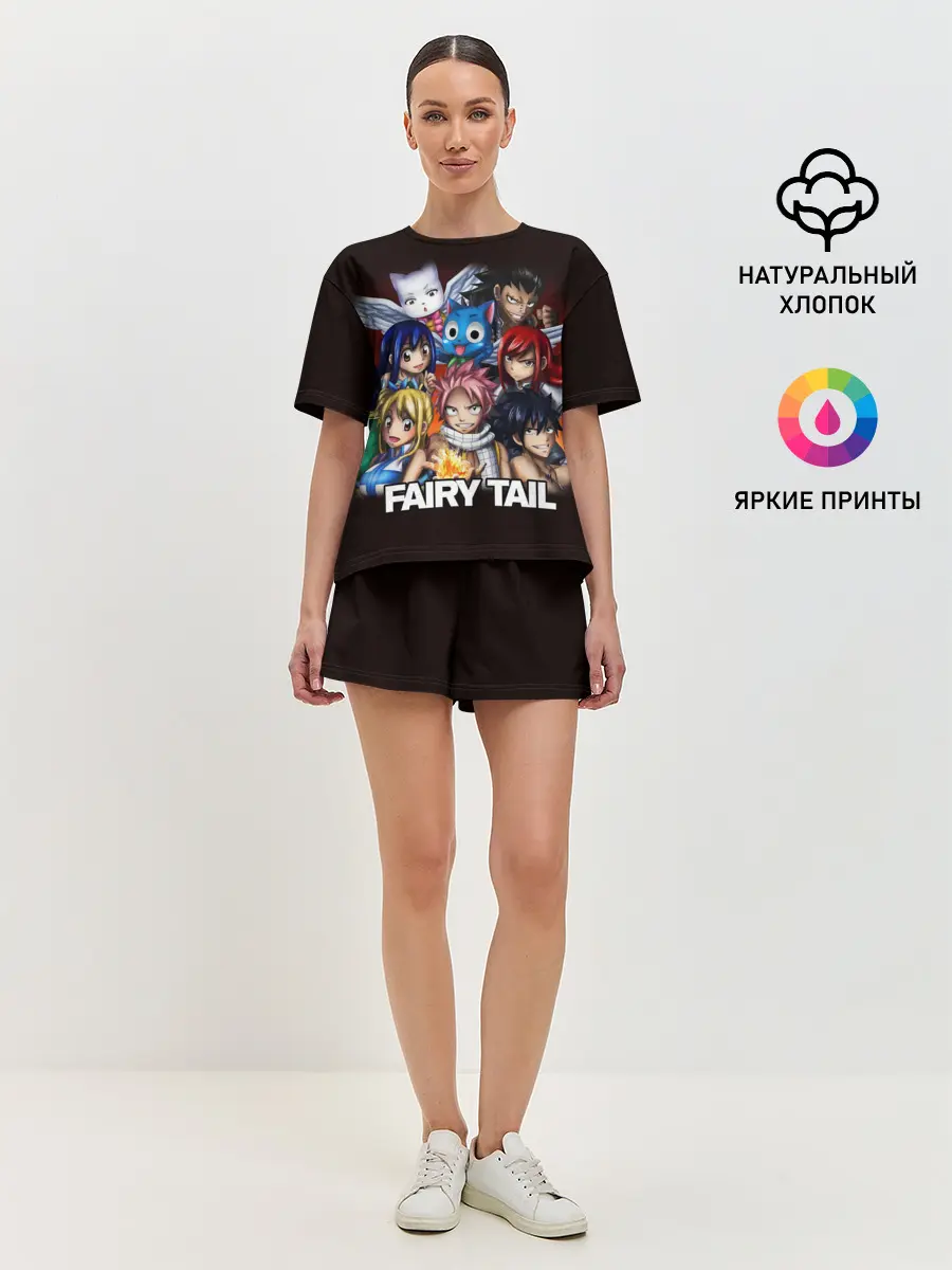 Женская пижама с шортами / Fairy Tail logo and heroes