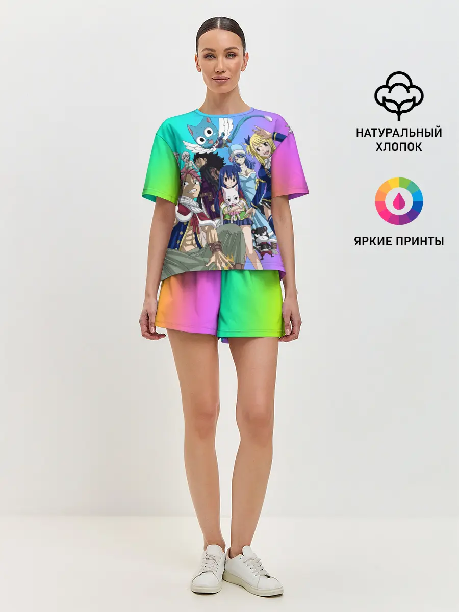 Женская пижама с шортами / Fairy Tail rainbow