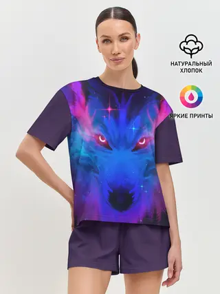 Женская пижама с шортами / КОСМИЧЕСКИЙ ВОЛК