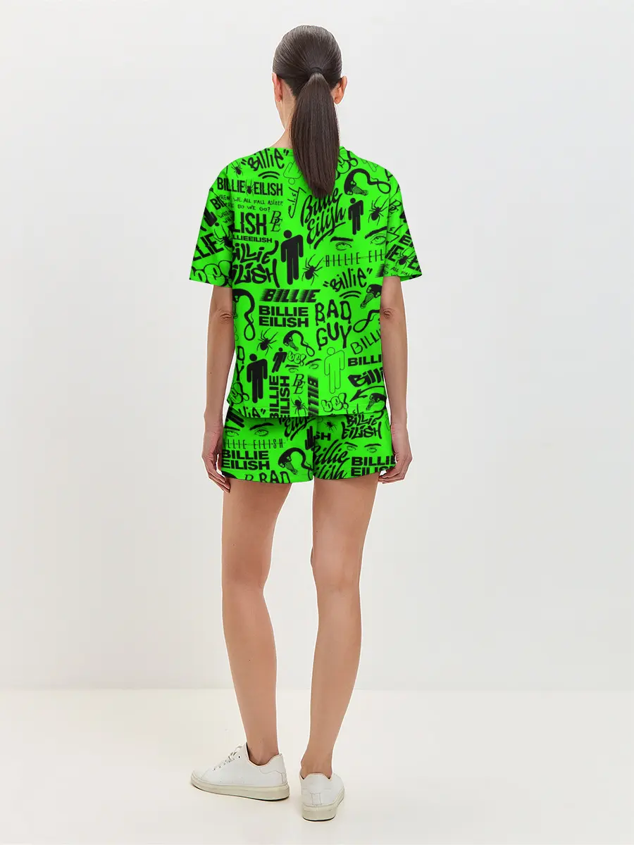 Женская пижама с шортами / BILLIE EILISH | БИЛЛИ АЙЛИШ LOGOBOMBING