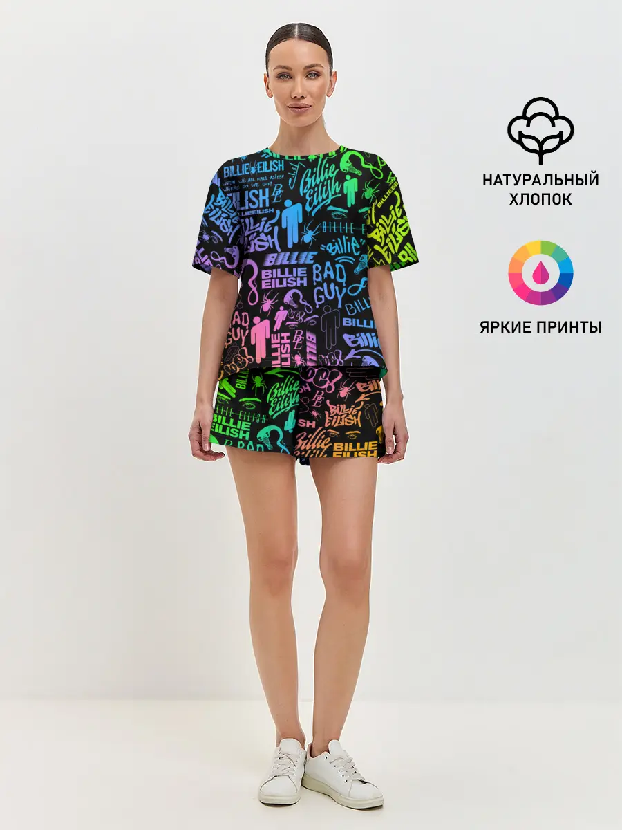 Женская пижама с шортами / BILLIE EILISH | БИЛЛИ АЙЛИШ