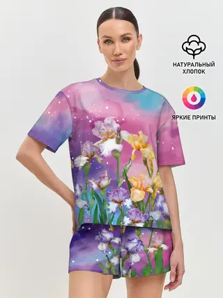 Женская пижама с шортами / Сказочные Ирисы