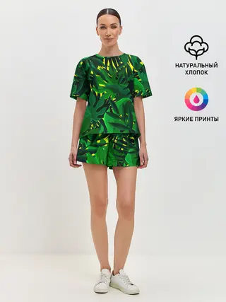 Женская пижама с шортами / В джунглях