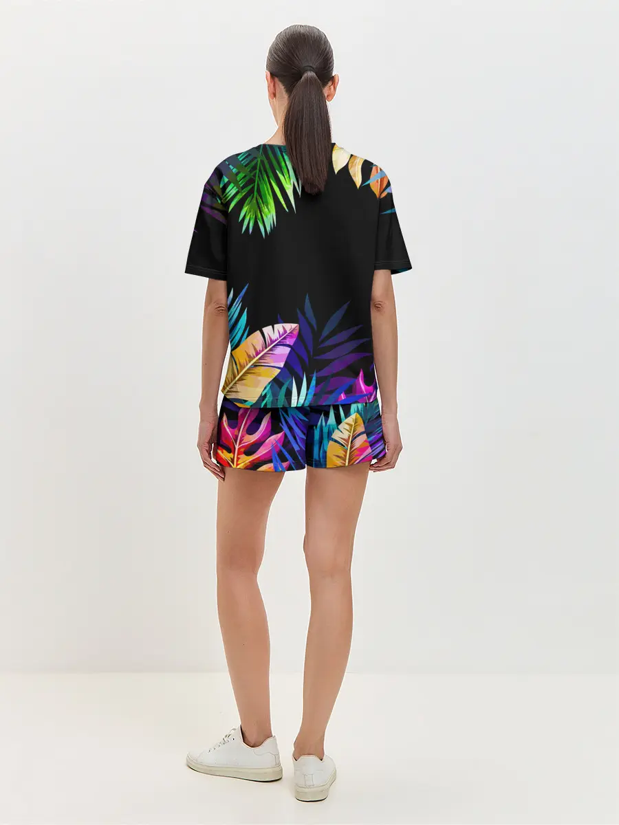 Женская пижама с шортами / Тропическая Ночь