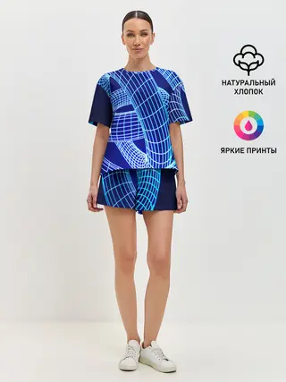 Женская пижама с шортами / НЕОНОВАЯ СПИРАЛЬ