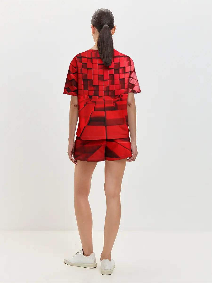 Женская пижама с шортами / 3D кубики