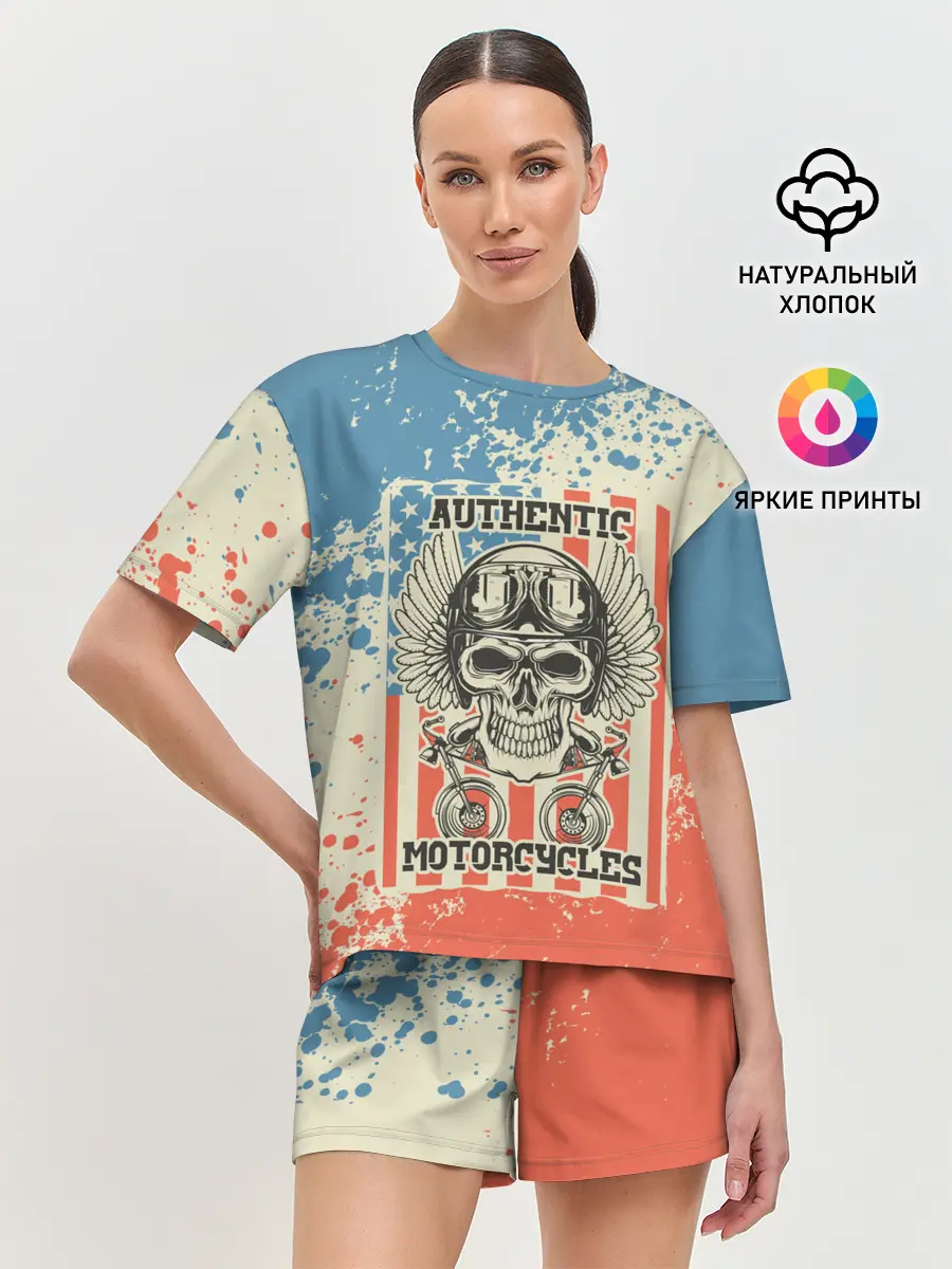 Женская пижама с шортами / Authentic Motorcycle
