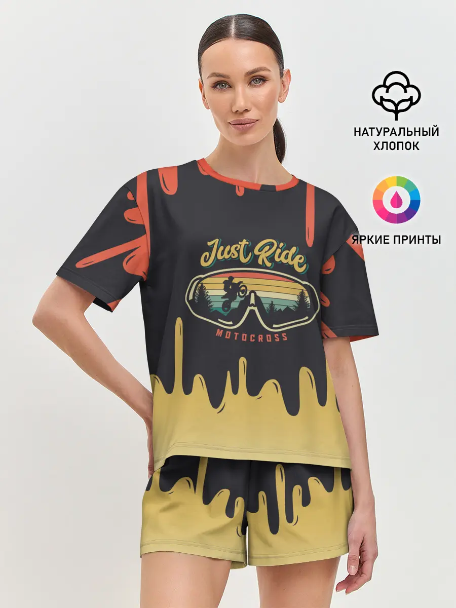 Женская пижама с шортами / Just Ride MOTOCROSS | МОТОКРОСС