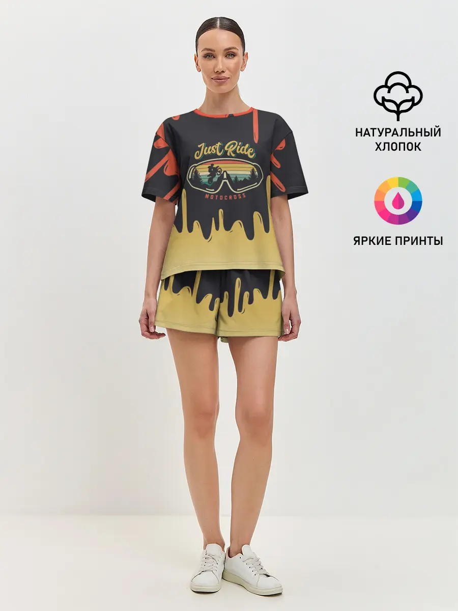 Женская пижама с шортами / Just Ride MOTOCROSS | МОТОКРОСС