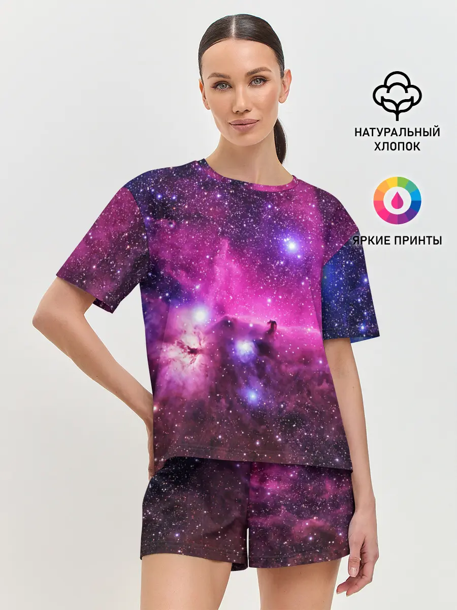 Женская пижама с шортами / КОСМОС