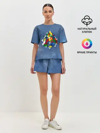 Женская пижама с шортами / Кубик Рубика