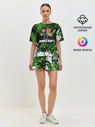 Женская пижама с шортами / Minecraft / Майнкрафт