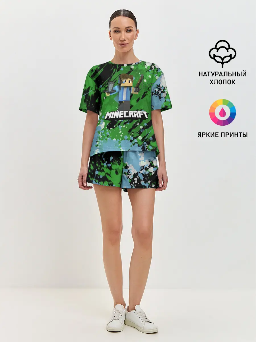 Женская пижама с шортами / Minecraft / Майнкрафт