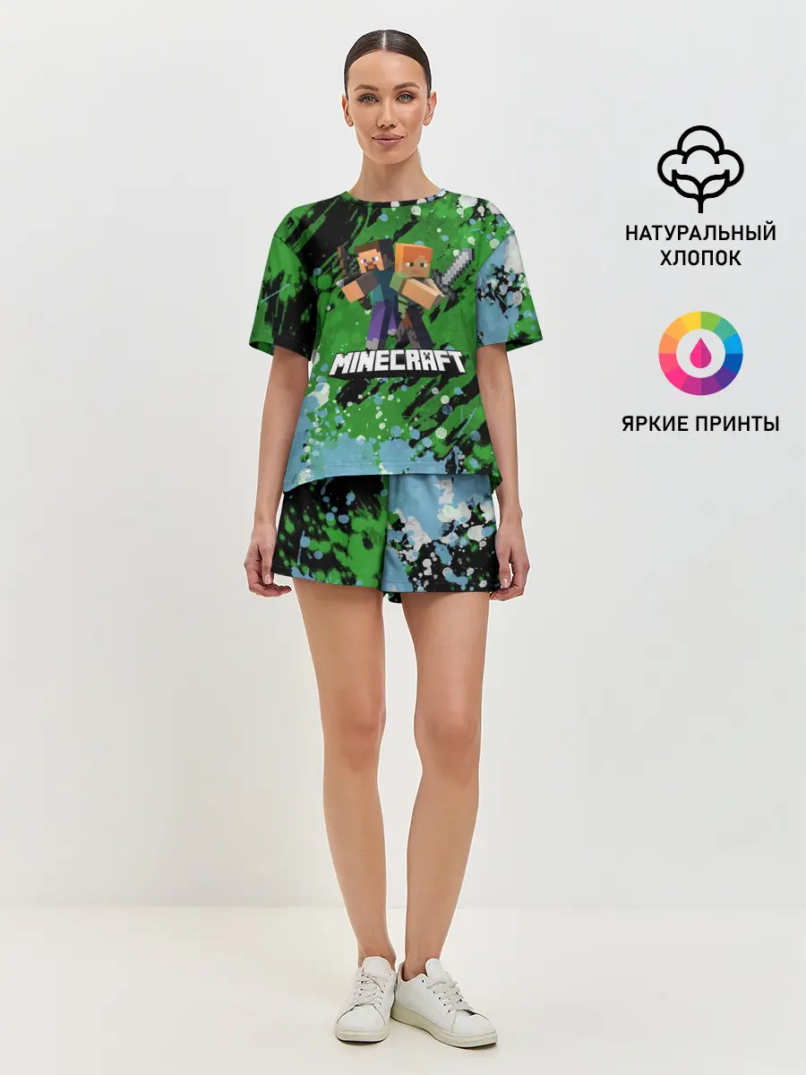 Женская пижама с шортами / Minecraft / Майнкрафт