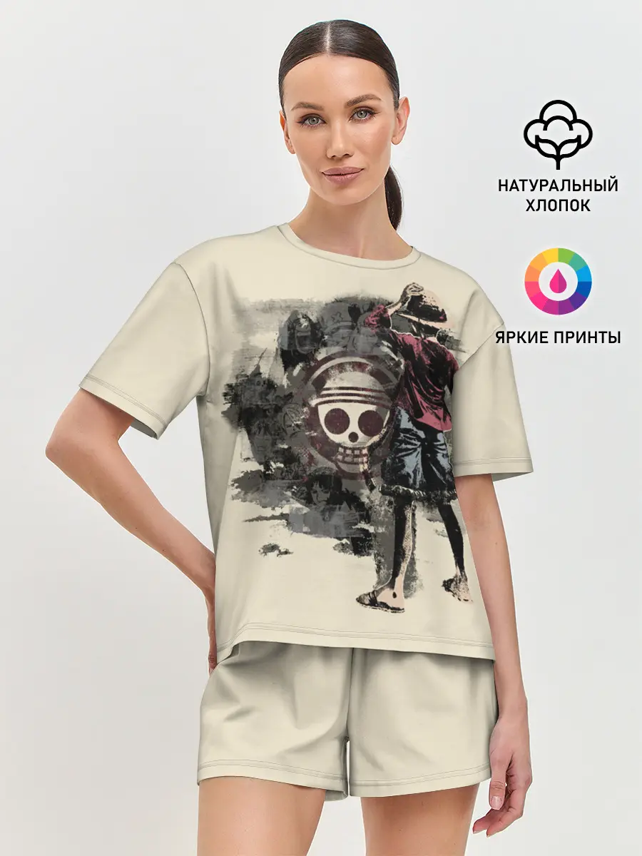 Женская пижама с шортами / Пиратский остров One Piece