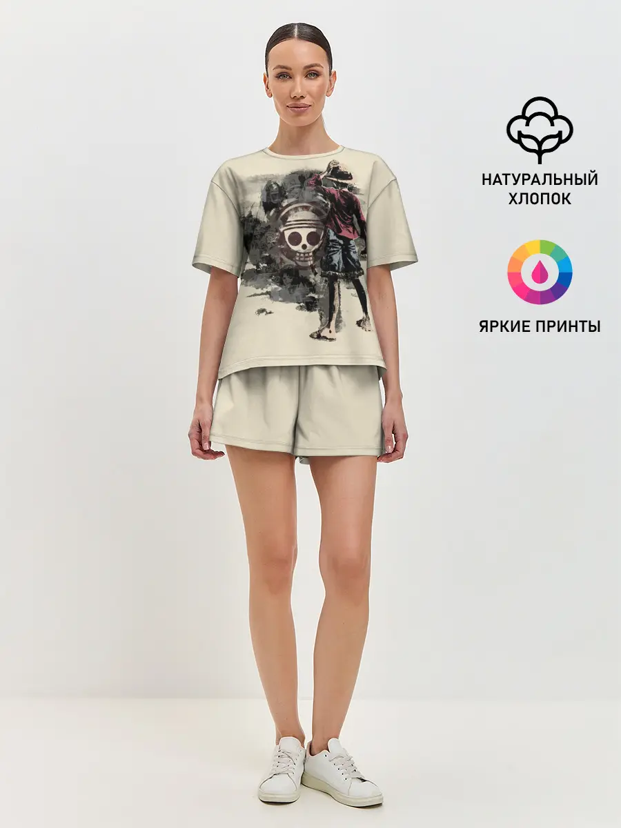 Женская пижама с шортами / Пиратский остров One Piece