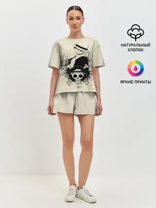 Женская пижама с шортами / шляпа и череп One Piece