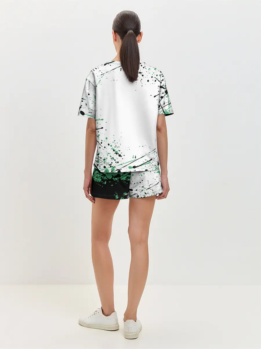 Женская пижама с шортами / Брызги красок Demon Slayer