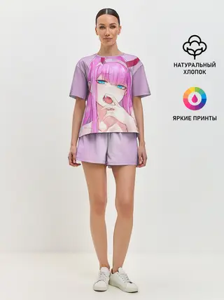 Женская пижама с шортами / ахегао зеро ту