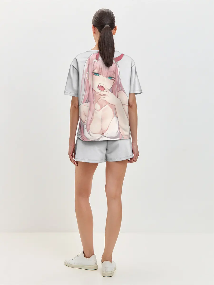 Женская пижама с шортами / Ahegao Zero Two