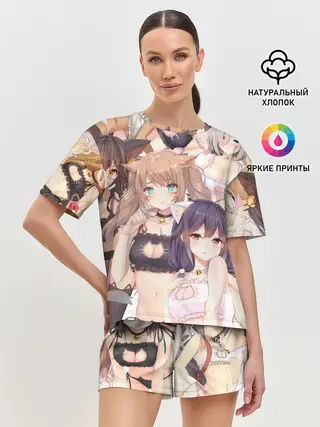 Женская пижама с шортами / Эччи гарем