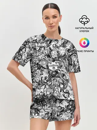Женская пижама с шортами / Ахегао с щупальцами