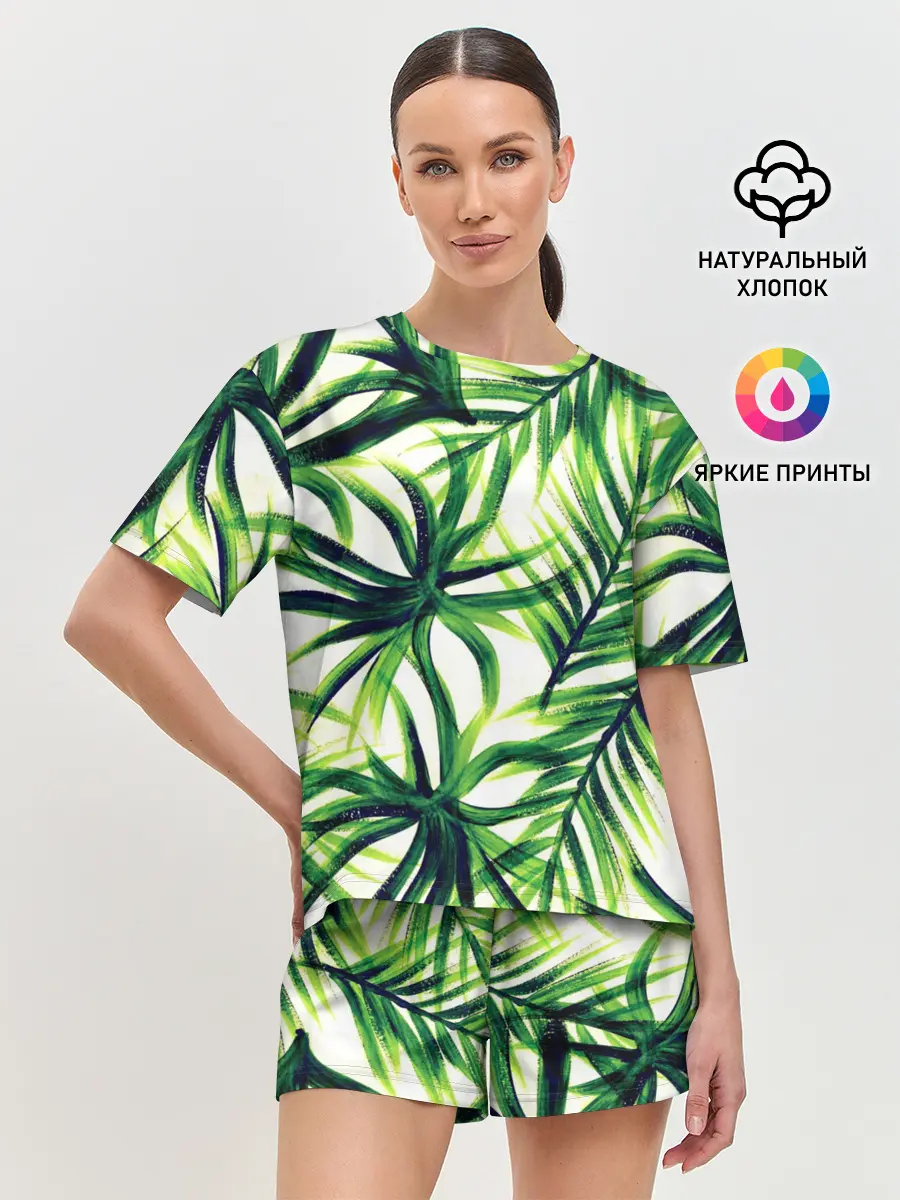 Женская пижама с шортами / Тропики