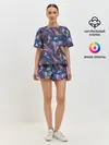 Женская пижама с шортами / Райские попугаи