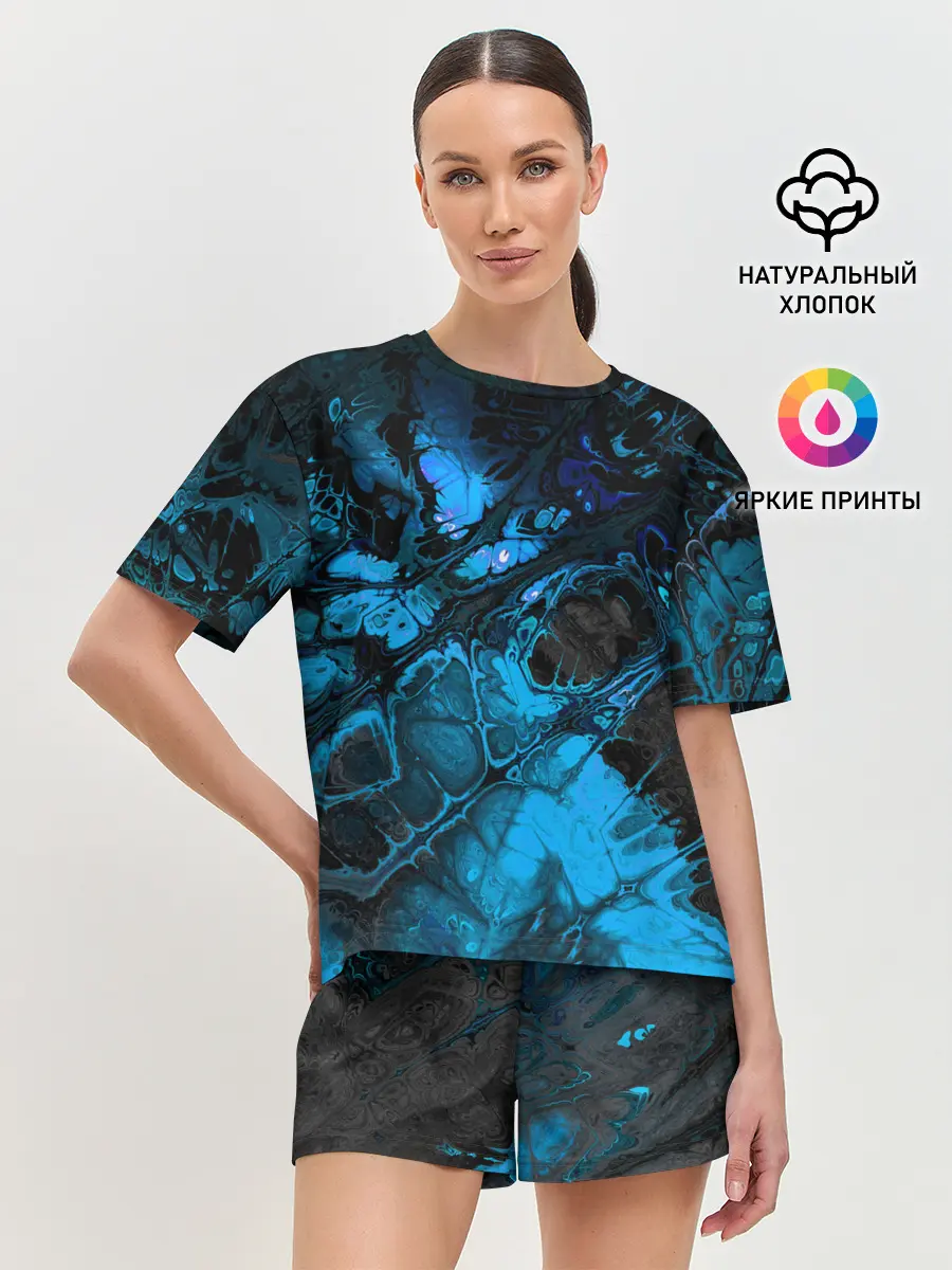 Женская пижама с шортами / Nu abstracts art