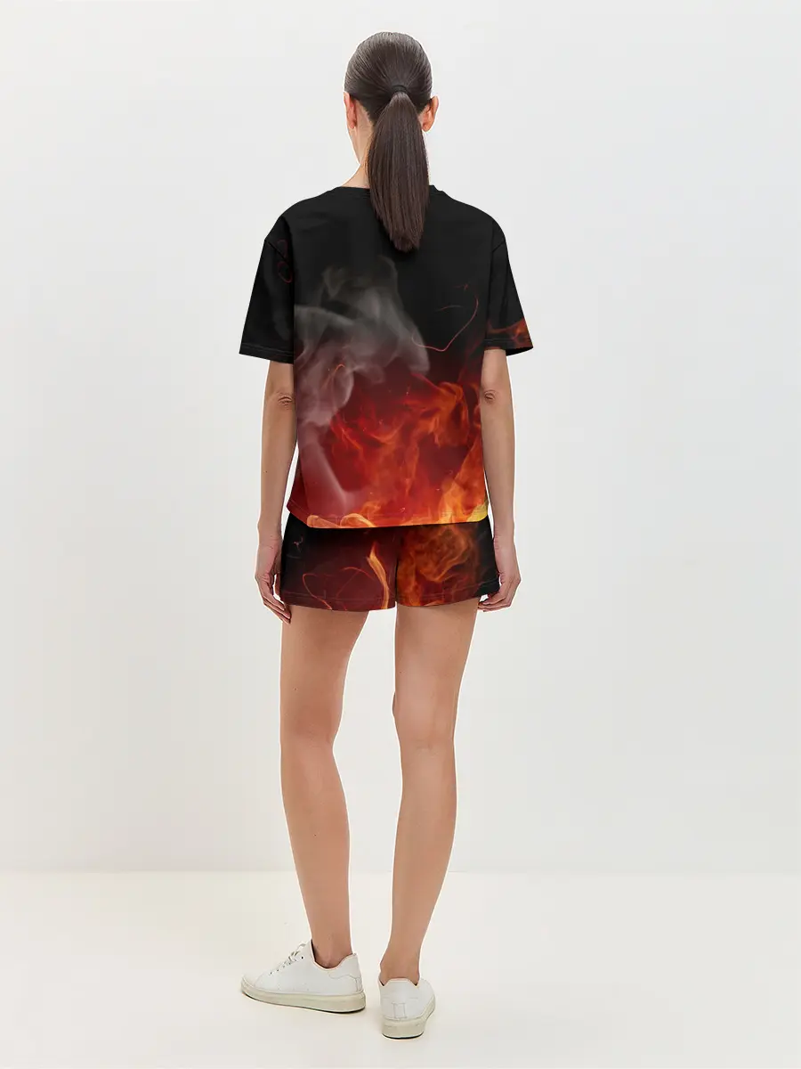 Женская пижама с шортами / Kimetsu no Yaiba в пламени