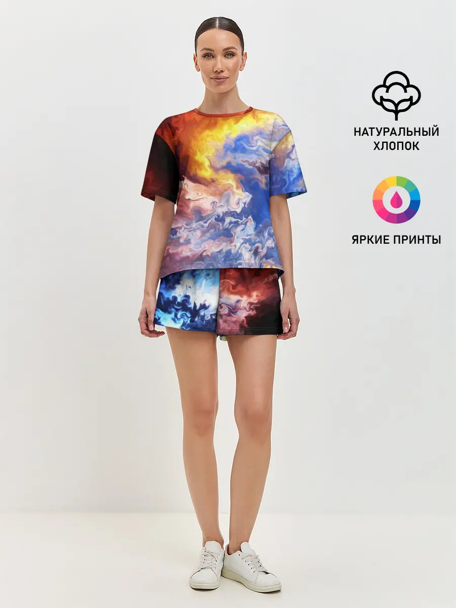 Женская пижама с шортами / Краски
