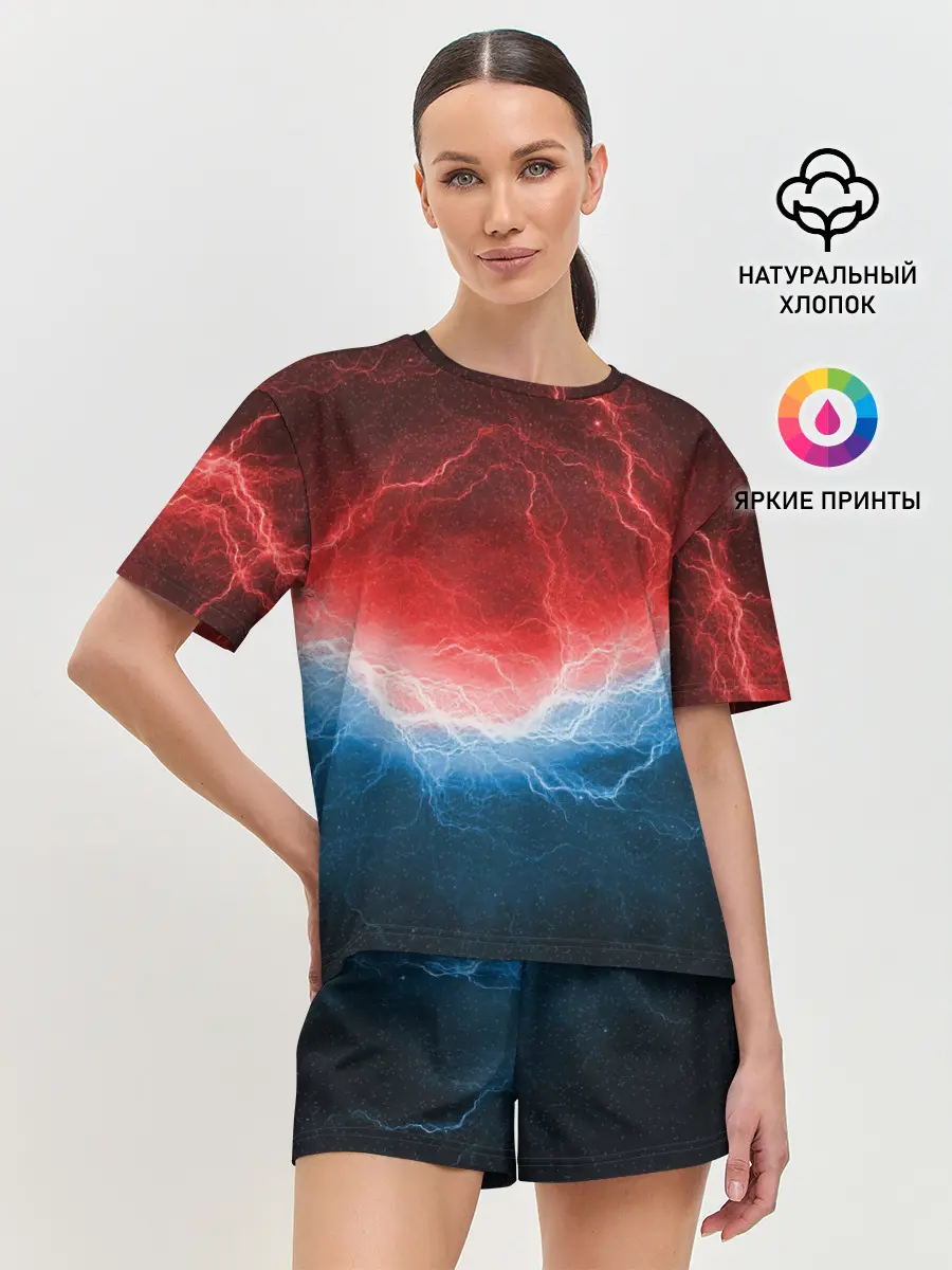 Женская пижама с шортами / Огонь и лёд