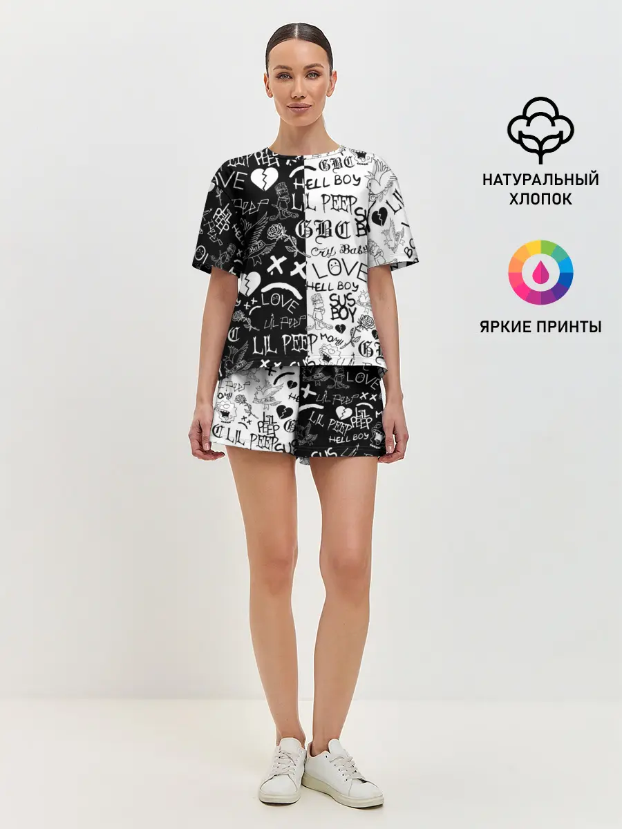 Женская пижама с шортами / LIL PEEP LOGOBOMBING | ЛИЛ ПИП
