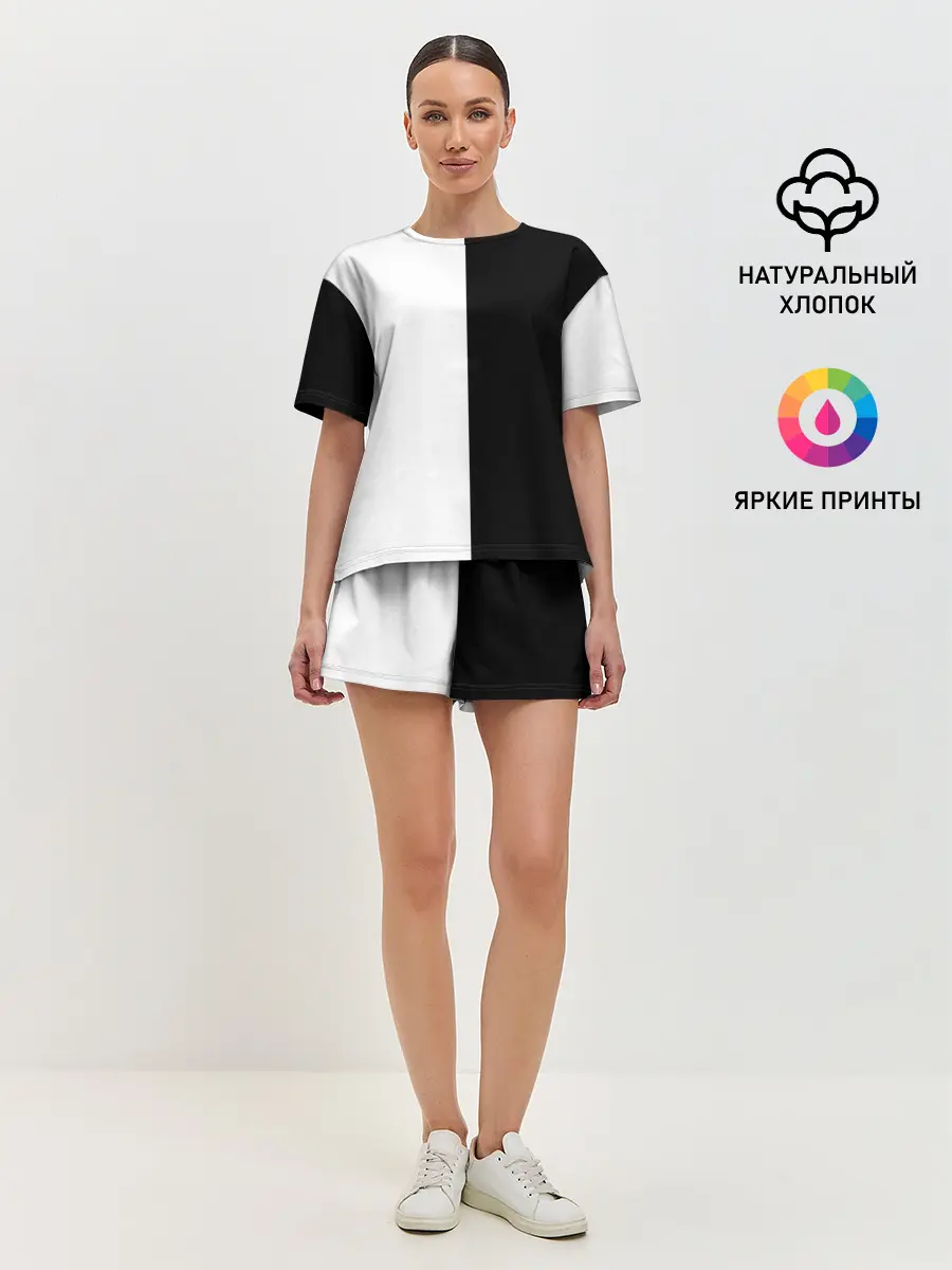 Женская пижама с шортами / ПРОСТО ЧЁРНО-БЕЛЫЙ | Black and White