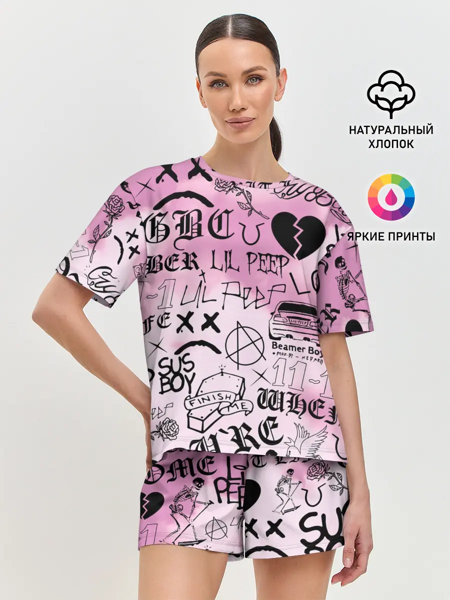 Женская пижама с шортами / LIL PEEP.