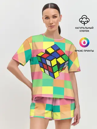 Женская пижама с шортами / Кубик Рубика