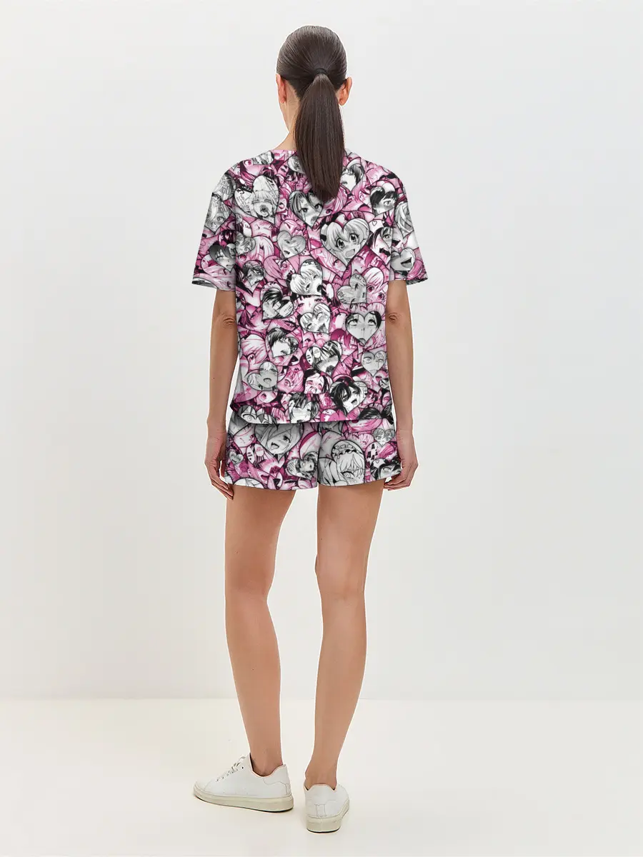 Женская пижама с шортами / Ahegao валентинки