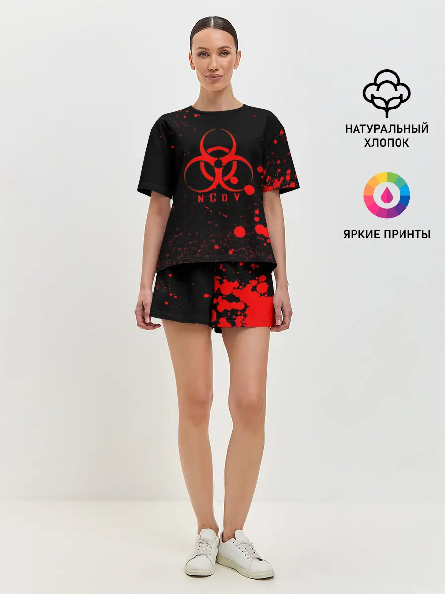 Женская пижама с шортами / nCoV | Коронавирус
