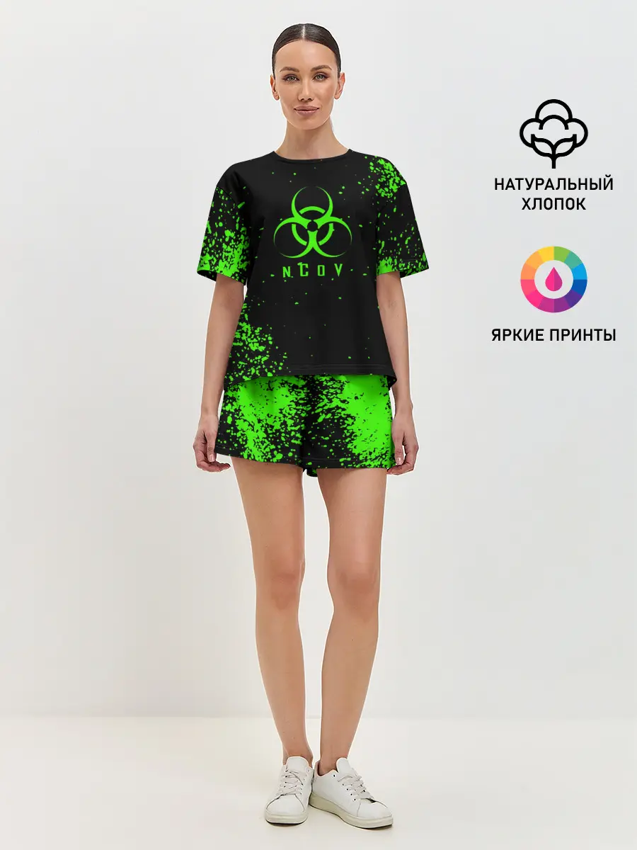Женская пижама с шортами / nCoV | КОРОНАВИРУС