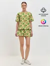 Женская пижама с шортами / Веган Авокадо узор