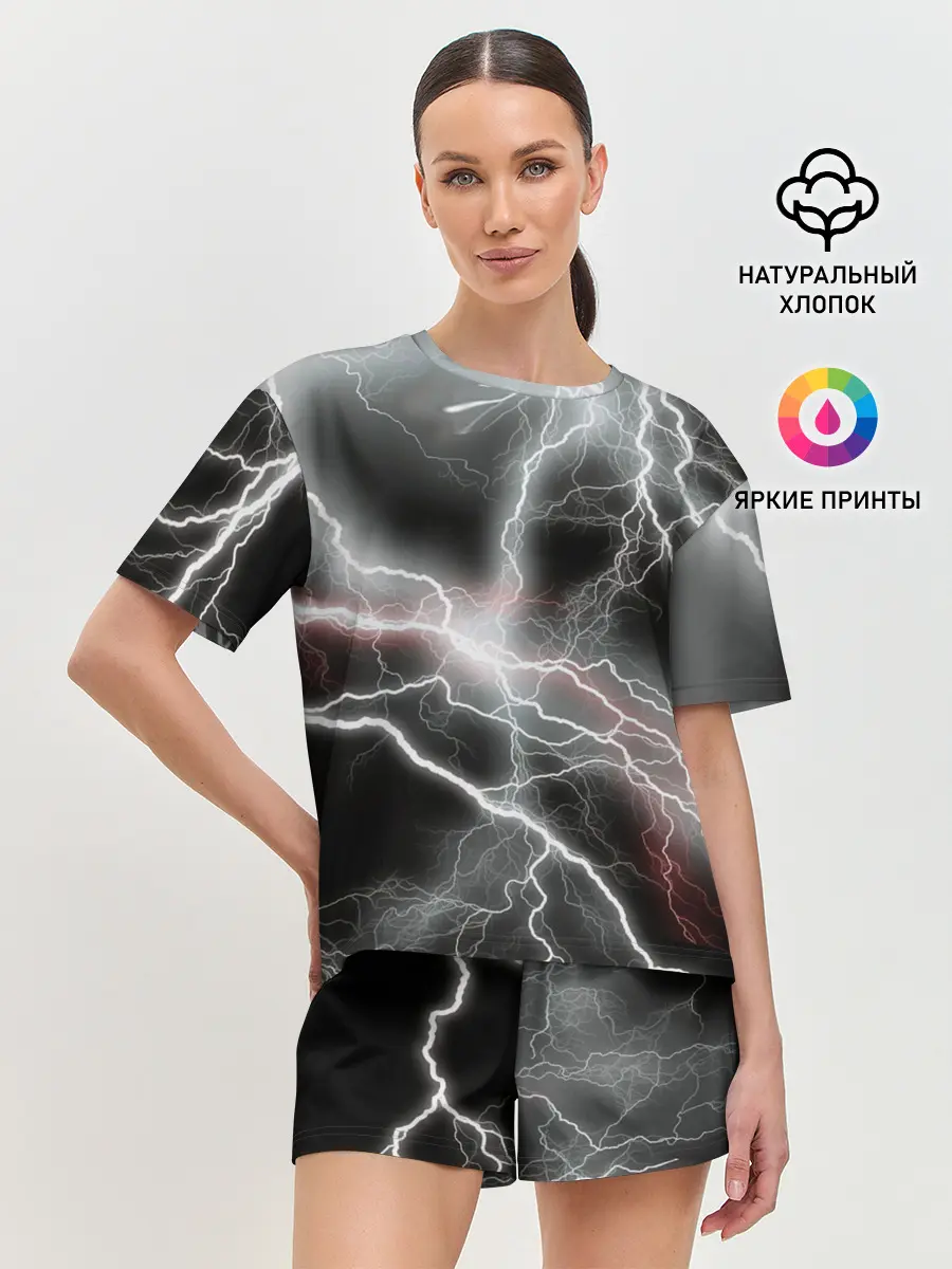 Женская пижама с шортами / молния