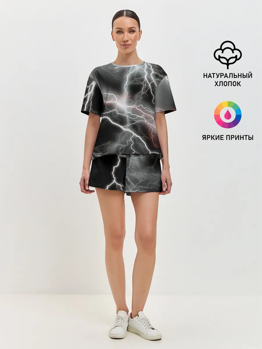 Женская пижама с шортами / молния
