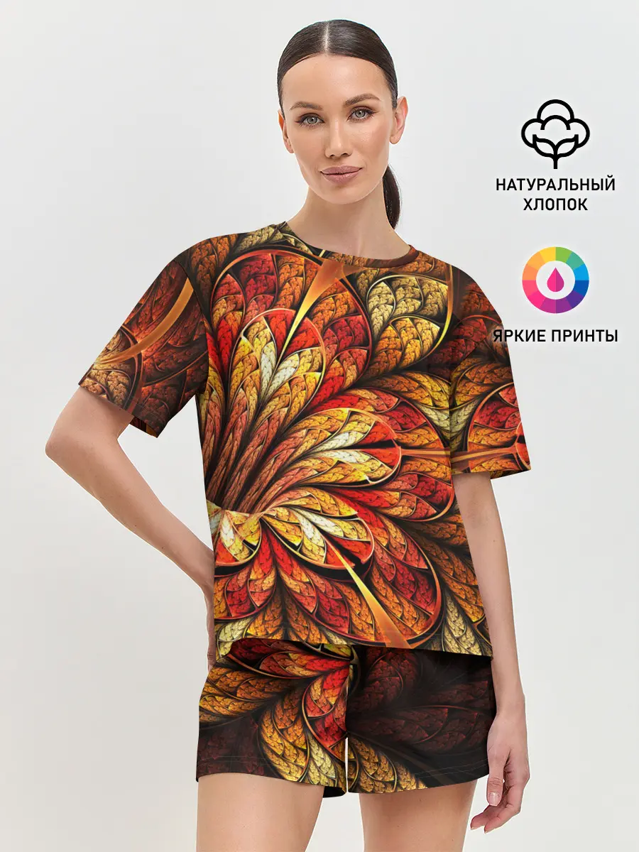 Женская пижама с шортами / ФРАКТАЛЬНЫЙ УЗОР