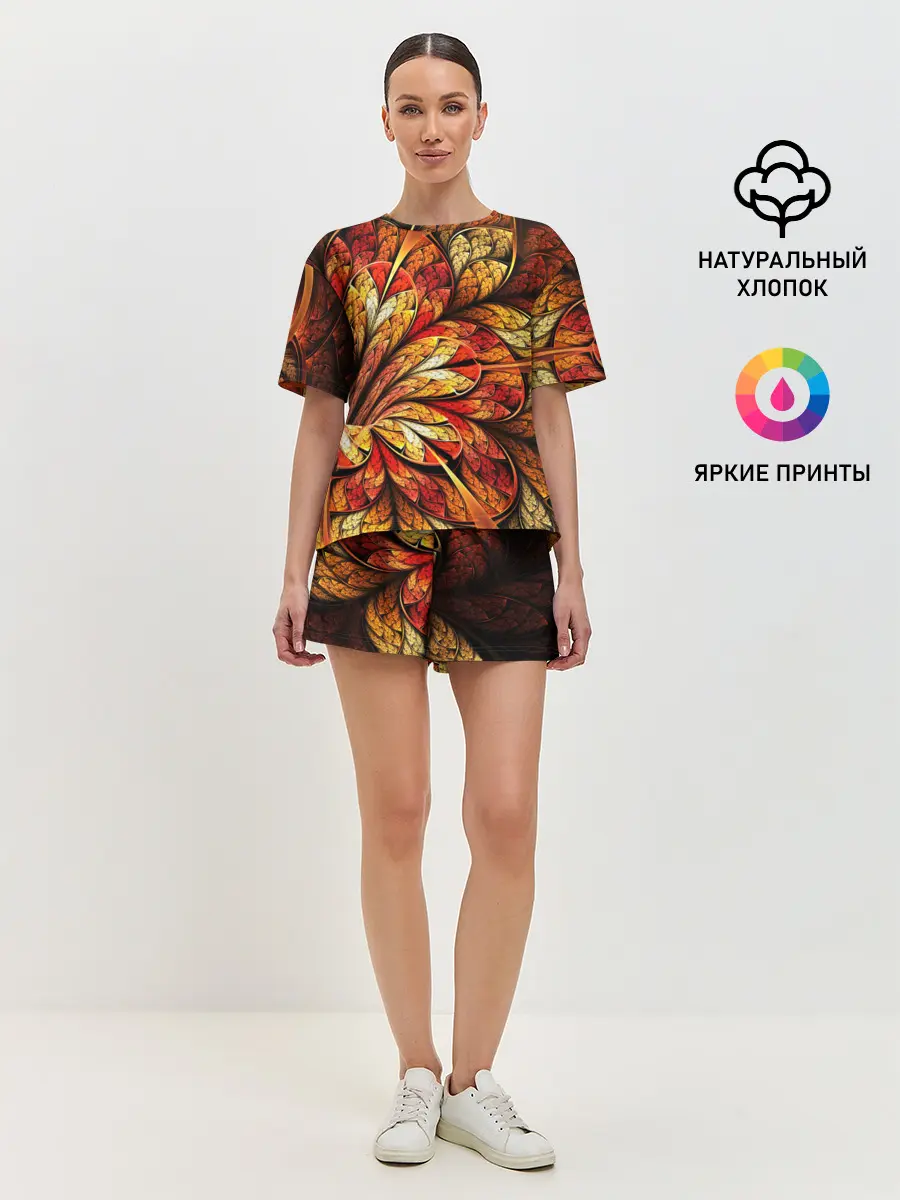 Женская пижама с шортами / ФРАКТАЛЬНЫЙ УЗОР