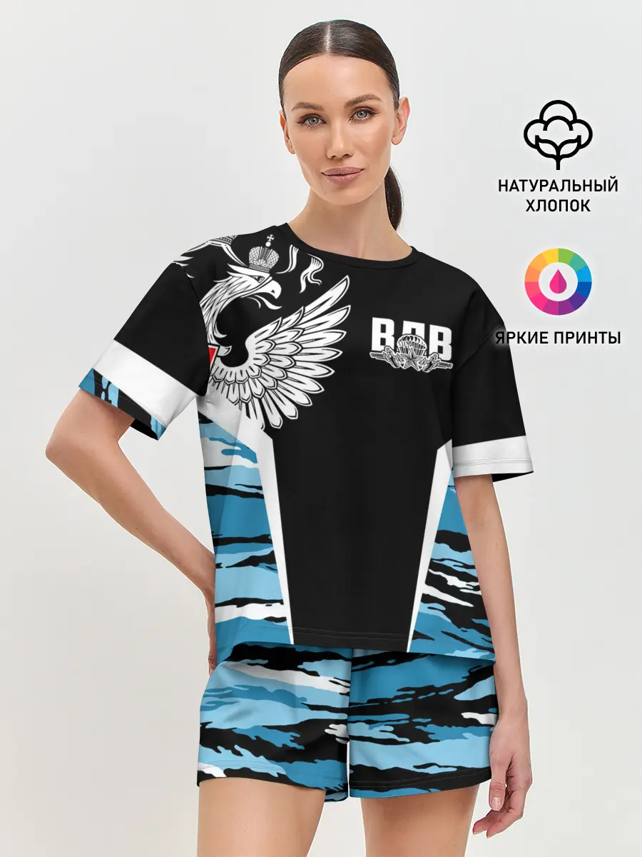 Женская пижама с шортами / Камуфляж ВДВ
