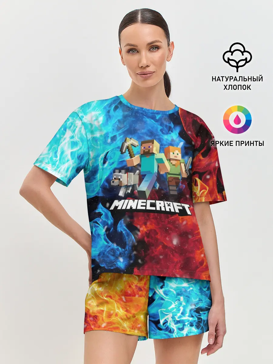 Женская пижама с шортами / Minecraft / Майнкрафт