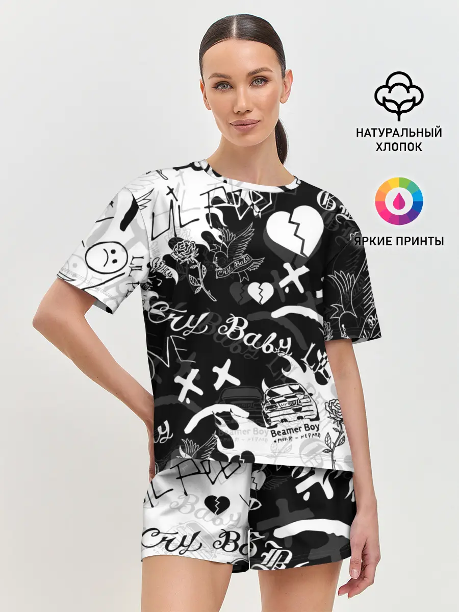Женская пижама с шортами / LIL PEEP