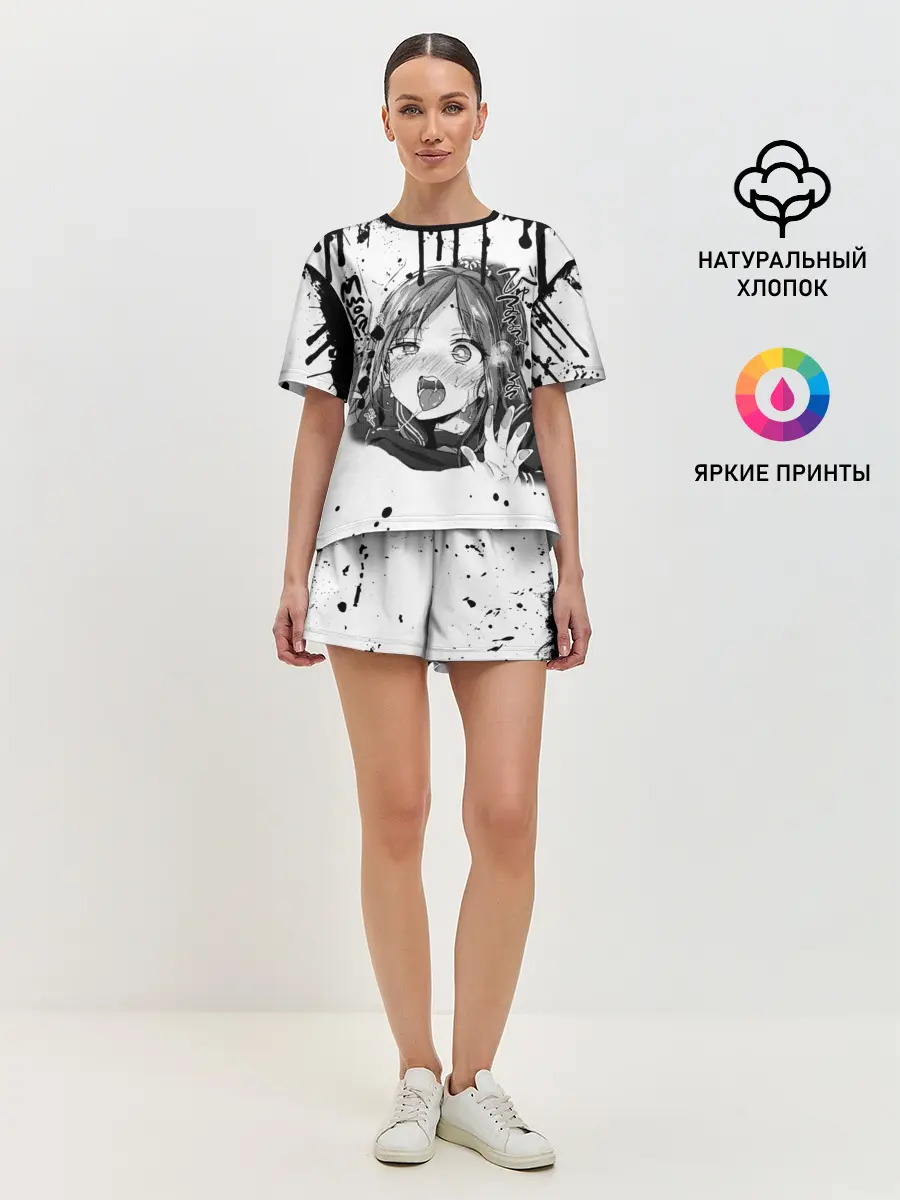 Женская пижама с шортами / АХЕГАО с подтёками